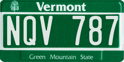 VT license plate NQV787