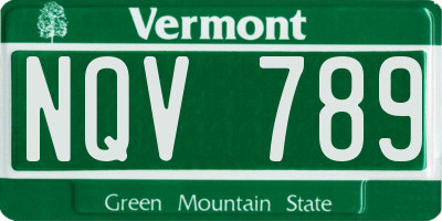 VT license plate NQV789