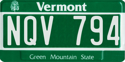 VT license plate NQV794