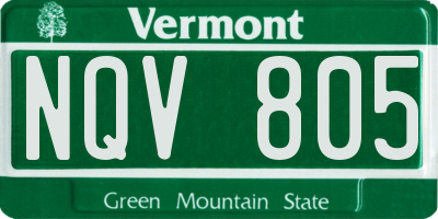 VT license plate NQV805
