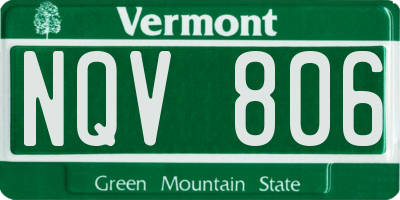 VT license plate NQV806