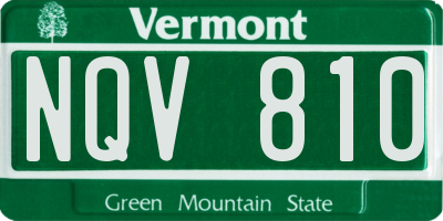 VT license plate NQV810
