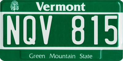 VT license plate NQV815