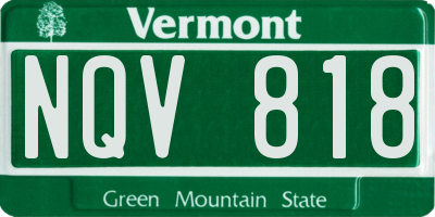 VT license plate NQV818