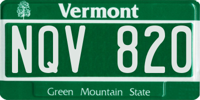 VT license plate NQV820