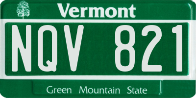 VT license plate NQV821