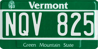 VT license plate NQV825