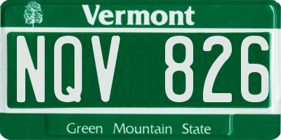 VT license plate NQV826