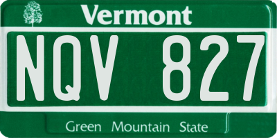 VT license plate NQV827