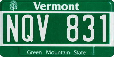 VT license plate NQV831