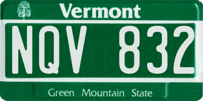 VT license plate NQV832
