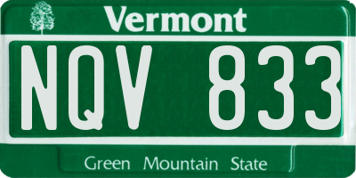 VT license plate NQV833