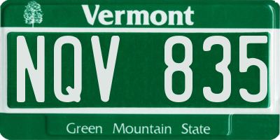 VT license plate NQV835