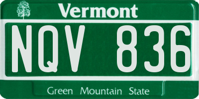 VT license plate NQV836