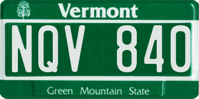VT license plate NQV840