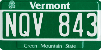 VT license plate NQV843