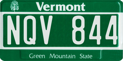 VT license plate NQV844
