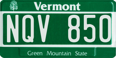 VT license plate NQV850