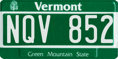 VT license plate NQV852