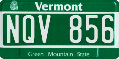 VT license plate NQV856