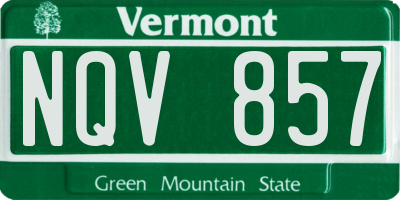 VT license plate NQV857