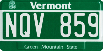 VT license plate NQV859