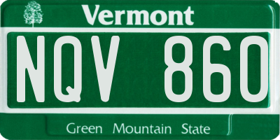 VT license plate NQV860