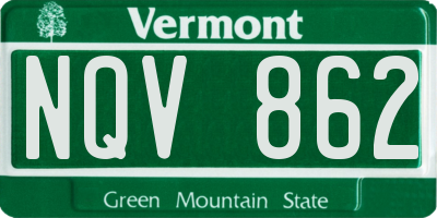VT license plate NQV862