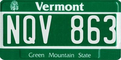 VT license plate NQV863