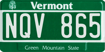 VT license plate NQV865