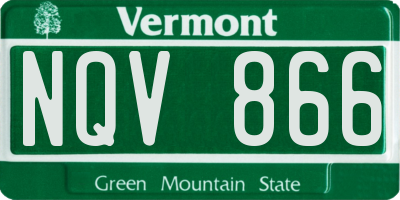 VT license plate NQV866