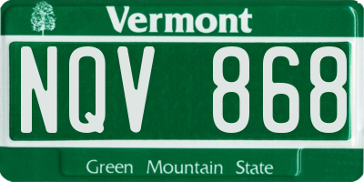 VT license plate NQV868