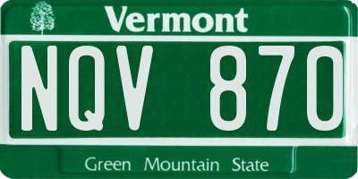VT license plate NQV870
