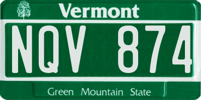 VT license plate NQV874