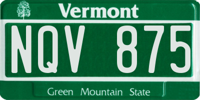 VT license plate NQV875