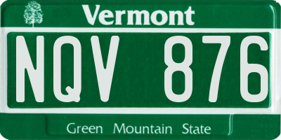 VT license plate NQV876