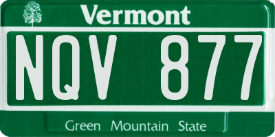 VT license plate NQV877