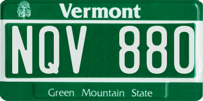 VT license plate NQV880
