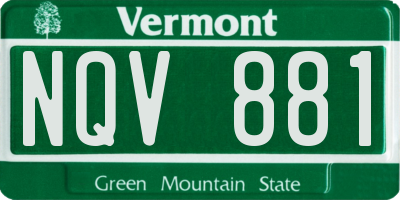 VT license plate NQV881