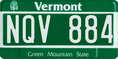 VT license plate NQV884