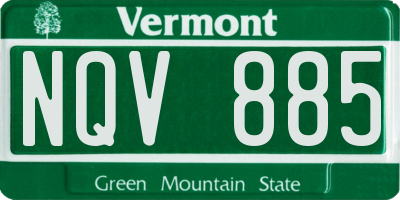 VT license plate NQV885