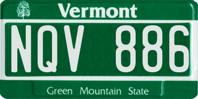 VT license plate NQV886