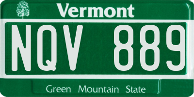 VT license plate NQV889