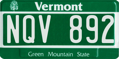 VT license plate NQV892