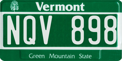 VT license plate NQV898