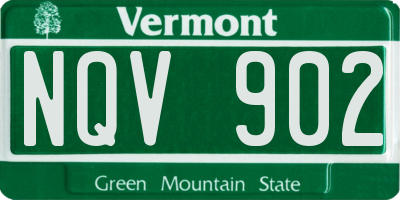 VT license plate NQV902