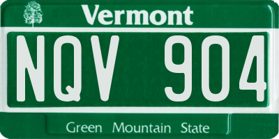 VT license plate NQV904