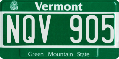 VT license plate NQV905