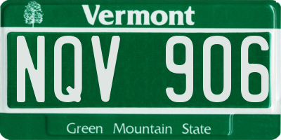 VT license plate NQV906