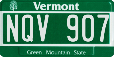 VT license plate NQV907